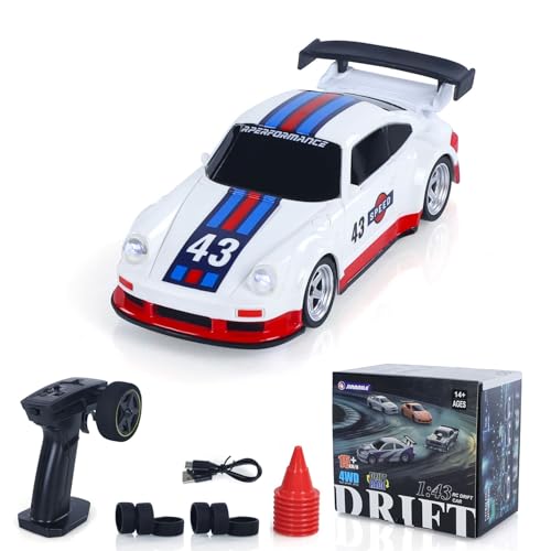 TOUCAN RC HOBBY Hochgeschwindigkeits 2.4G Mini RC Drift Car 1:43 Rennfahrzeuge 4WD Bereit zum Fahren Mini-Auto Spielzeugmodell Radio Batterie Lichter von TOUCAN RC HOBBY