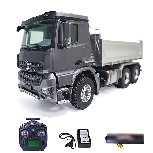 Toucan RC Hobby Kabolite 6X6 Hydraulischer Rc Dumper Truck 1/14 für K3364 Huina Kipper Autos (grau) von TOUCAN RC HOBBY