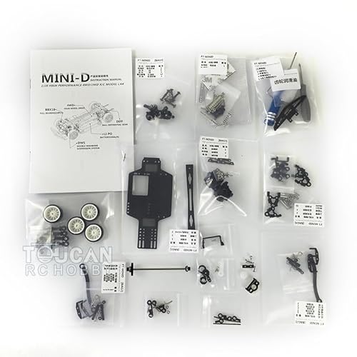 TOUCAN RC HOBBY Karosserieschalen-Auto-Chassis-Kit für Heimwerker, 1/28 4 x 4 MINID Racing Drift-Modell von TOUCAN RC HOBBY