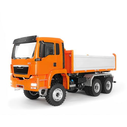 TOUCAN RC HOBBY LESU TGS 1/14 RC Hydraulische Dump LKW 6x6 Metall Fernbedienung Dumper Auto Modell Out Door Hobby Modell von TOUCAN RC HOBBY