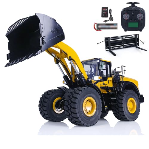 TOUCAN RC HOBBY Metall 1/14 RC Hydrauliklader WA480 Schwere Baumaschine Differentialsperre Achsen Schnellkupplung Gabel Licht Sound ST8 von TOUCAN RC HOBBY