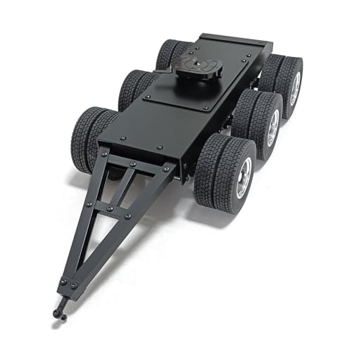 TOUCAN RC HOBBY Metall 3 Achsen Anhänger mit fünftem Rad Traktion für 1/14 RC Truck LESU Automodell von TOUCAN RC HOBBY