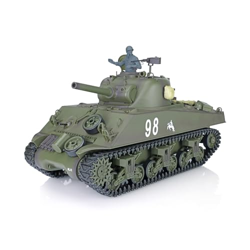 TOUCAN RC HOBBY Pro.Edition RTR 1/16 TK7.0 Henglong Kunststoff M4A3 Sherman RC Panzer 3898 360° Turm Barrel Recoil BB Airsoft Smoke Effect IR Battle mit Sticter von TOUCAN RC HOBBY
