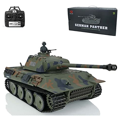 TOUCAN RC HOBBY Pro.Edition RTR 2.4Ghz Henglong 1/16 TK7.0 Kunststoff Deutscher Panther V RTR RC Panzer 3819 360° Turm BB Airsoft Raucheffekt IR Battle mit Sticter von TOUCAN RC HOBBY