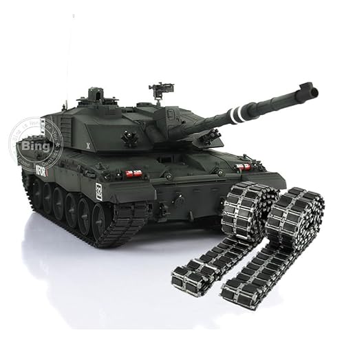 TOUCAN RC HOBBY Pro.Edition RTR Henglong 1/16 Dunkelgrün TK7.0 Challenger II RC Panzer 3908 Metallschienen mit Gummis BB Airsoft Smoke Effekt IR Battle mit Sticter von TOUCAN RC HOBBY