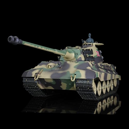 TOUCAN RC HOBBY Pro.Edition RTR Henglong 1/16 TK7.0 Kunststoff Deutscher König Tiger Barrel Recoil RC Panzer Modell 3888A BB Airsoft Smoke Effekt IR Battle mit Sticter von TOUCAN RC HOBBY