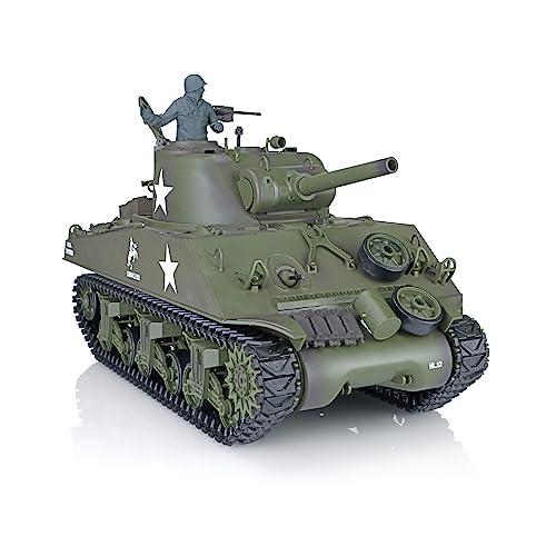 TOUCAN RC HOBBY Pro.Edition RTR Henglong 1/16 TK7.0 Kunststoff M4A3 Sherman 3898 360° Turm Barrel Recoil RC Tank BB Airsoft Smoke Effect IR Battle with Sticter von TOUCAN RC HOBBY