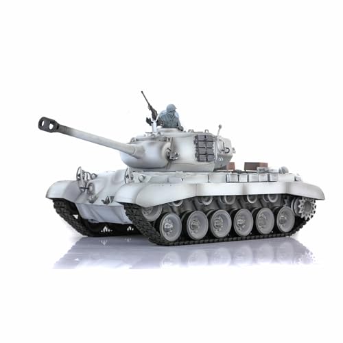 TOUCAN RC HOBBY Pro.Edition RTR Henglong 1/16 TK7.0 M26 RTR RC Panzer 3838 Metallschienen Barrel Recoil 360° Turret BB Airsoft Smoke Effect IR Battle with Sticter von TOUCAN RC HOBBY