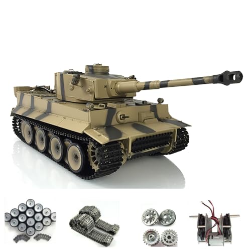 TOUCAN RC HOBBY Pro.Edition RTR Henglong 1/16 TK7.0 Tiger I RTR RC Panzer 3818 FPV Kamera Metallräder Barrel Recoil BB Airsoft Raucheffekt IR Battle mit Sticter von TOUCAN RC HOBBY