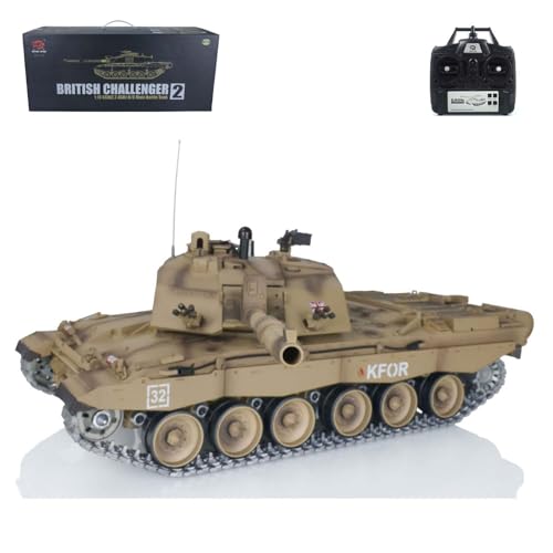 TOUCAN RC HOBBY Pro.Edition RTR Henglong 1/16 TK7.0 Upgraded Challenger II RC Panzer 3908 Metallschienen mit Gummis BB Airsoft Smoke Effekt IR Battle mit Sticter von TOUCAN RC HOBBY