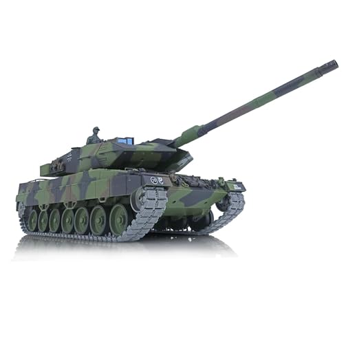TOUCAN RC HOBBY Pro.Edition RTR Henglong 1/16 TK7.0 Upgraded Leopard2A6 RC Panzer 3889 mit 360° Turm Barrel Recoil BB Airsoft Smoke Effect IR Battle mit Sticter von TOUCAN RC HOBBY