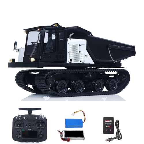 TOUCAN RC HOBBY Super Frog 1/14 RC Hydraulischer Raupen-Muldenkipper T14R PRO RTR Erwachsenenmodell Metallkettenkipper Frsky X14 Radio Elektrischer Scheibenwischer Batterie von TOUCAN RC HOBBY