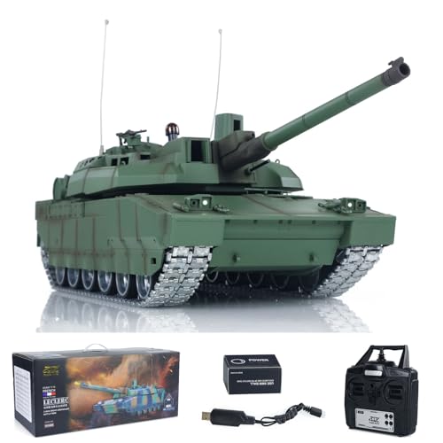 TOUCAN RC HOBBY TD 1/16 RC Militärpanzer H2408 Leclerc Battle Tank Metall Antriebsrad Straßenrad Getriebe Infrarot BB Barrel Recoil Smoke Unit von TOUCAN RC HOBBY