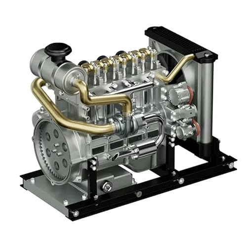 TOUCAN RC HOBBY Teching Mini-Dieselmotor, Vierzylinder, mechanisch, Metall, montiertes Motormodell von TOUCAN RC HOBBY