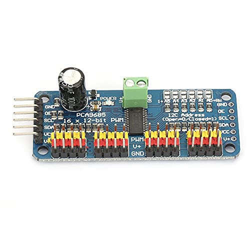 PCA9685-Modul, PCA9685 16 Kanäle 12-Bit-PWM-Servomotortreiber-I2C-Modul 40~1000 Hz 5 V 60 × 25 Mm Blau von TOUISEDGI