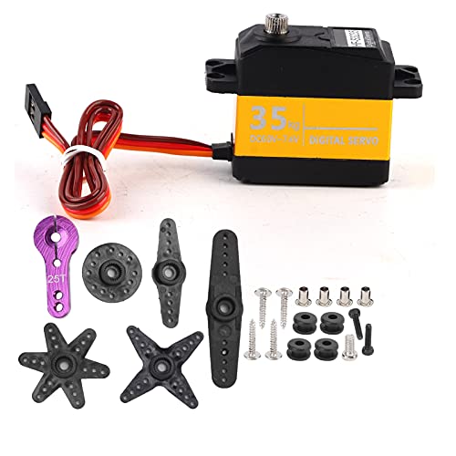 TOUISEDGI 35KG High Torque Digital Motor Servo Metallgetriebe Wasserdicht Für RC Modell DIY, 1:8 1:10 RC Auto Boot, Steuerwinkel 270° Gelb TOUISEDGI 35KG High Torque Digital Motor Servo Metallgetriebe Wasserdicht Für RC Modell DIY, 1:8 1:10 RC Auto Boot, Steuerwinkel 270° Gelb von TOUISEDGI