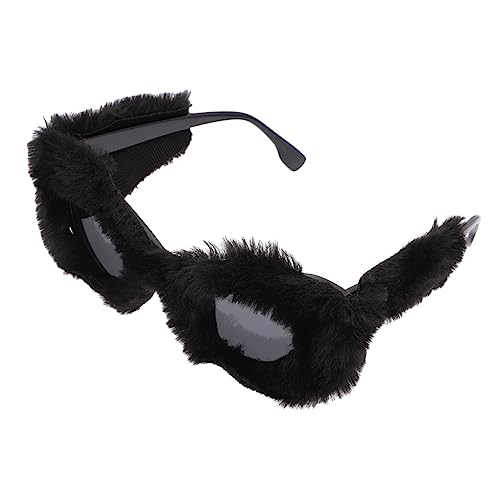 TOVINANNA 1 Paar Plüschbrillen Requisiten sonnenbrille damen geburtstag sonnenbrille Neuartige Sonnenbrille Plüsch-Sonnenbrille Partyzubehör Foto -Requisiten Stk Schwarz von TOVINANNA