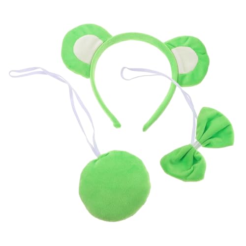 TOVINANNA 1 Satz Bärenkostüm Set für Bärenohren Haarreif mit Fliege Nase Tier Rollenspiel Zubehör für Halloween Karneval Partys Niedliches Langlebiges Cosplay Outfit von TOVINANNA