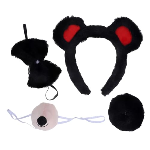 TOVINANNA 1 Satz Cosplay Bär Ohr Stirnband Falsche Nase Polar- Tragen Pelzige Ohren Erwachsene Ohren Und Zubehör Fokal Geformt Stirnbänder Realistisch Black Plastik TOVINANNA 1 Satz Cosplay Bär Ohr Stirnband Falsche Nase Polar- Tragen Pelzige Ohren Erwachsene Ohren Und Zubehör Fokal Geformt Stirnbänder Realistisch Black Plastik von TOVINANNA