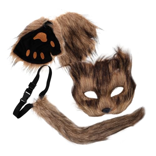 TOVINANNA 1 Satz Fuchs Kostüm Set mit Realistischer Maske Plüschschwanz Handschuhen Verstellbares Cosplay Zubehör für Partys Rollenspiele für Frauen Männer TOVINANNA 1 Satz Fuchs Kostüm Set mit Realistischer Maske Plüschschwanz Handschuhen Verstellbares Cosplay Zubehör für Partys Rollenspiele für Frauen Männer von TOVINANNA
