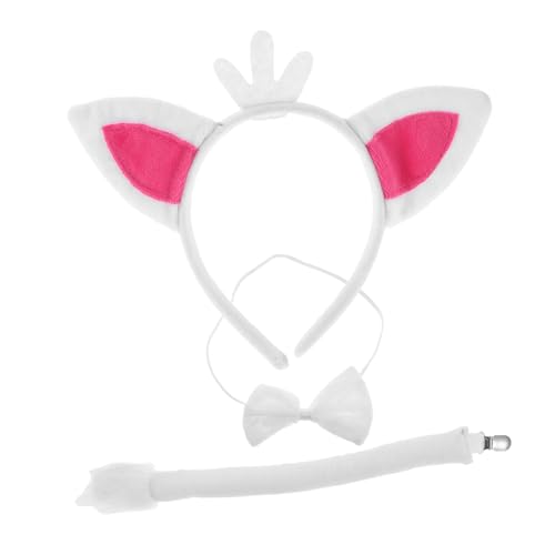 TOVINANNA 1 Satz Fuchs Stirnband Dekoration Tierschwänze für favorisieren Halloween Ohr fuchs kostüm Plüsch-Katzen-Stirnband Fuchskostüm Polyester Weiß von TOVINANNA
