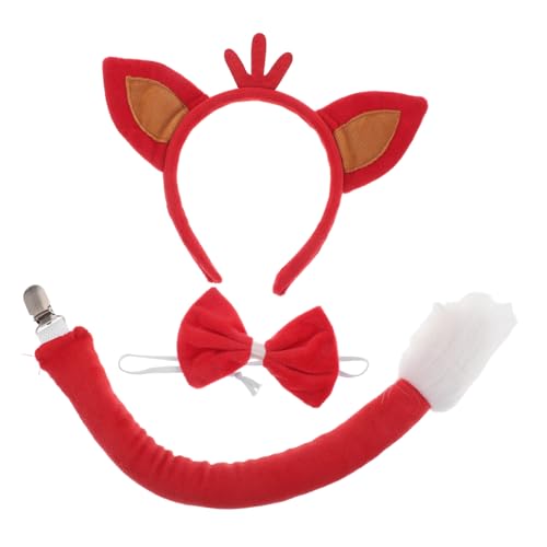 TOVINANNA 1 Satz Fuchs Stirnband Ohren Cosplay Plüsch Kostüm Halloween Karikatur Fuchsschwanz Dekoration Party Fuchskleid Tierstirnband Und - Polyester Rot von TOVINANNA