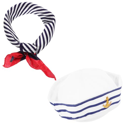 TOVINANNA 1 Satz Kapitänsmütze mit Schal Set Nautisches Kostüm Accessoire für Männer und Frauen für Karneval Cosplay und Maskeraden und Langlebig Unisex Teiliges Set TOVINANNA 1 Satz Kapitänsmütze mit Schal Set Nautisches Kostüm Accessoire für Männer und Frauen für Karneval Cosplay und Maskeraden und Langlebig Unisex Teiliges Set von TOVINANNA