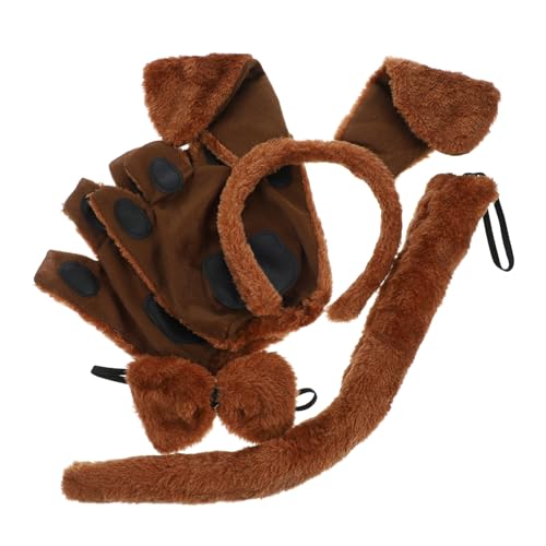 TOVINANNA 1 Satz Kostüm Zubehör für Teiliges Hundethema Cosplay mit Haarband Handschuhen Halloween Karneval Tierkostümpartys TOVINANNA 1 Satz Kostüm Zubehör für Teiliges Hundethema Cosplay mit Haarband Handschuhen Halloween Karneval Tierkostümpartys von TOVINANNA