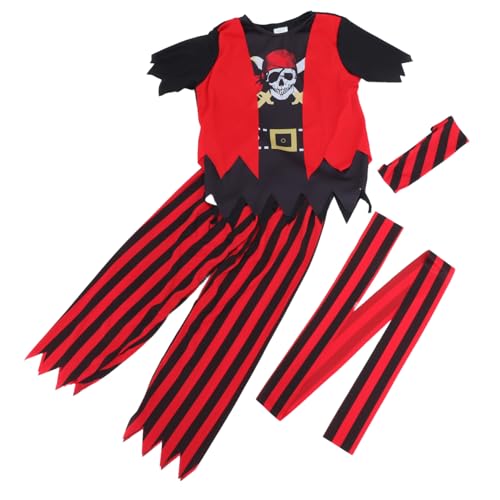 TOVINANNA 1 Satz Piratenkostüm für Halloween Teiliges Cosplay Outfit für Jungen für Rollenspiele Kindergartenaufführungen Strapazierfähig Atmungsaktiv von TOVINANNA