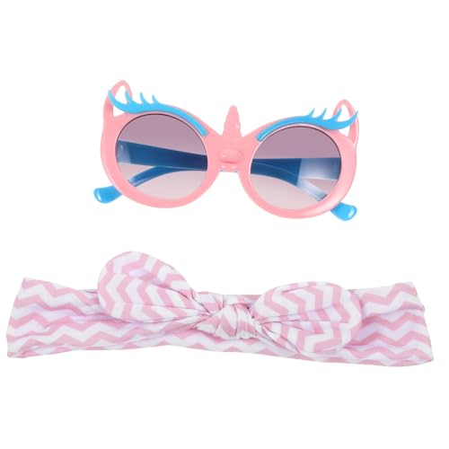 TOVINANNA 1 Satz Sonnenbrillen mit Haarband Dekorative Sonnenbrille für Partys Outdoor Aktivitäten Uv Pinkes Design von TOVINANNA