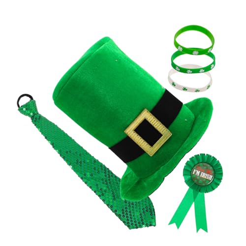 TOVINANNA 1 Satz Urlaubsset Shamrock -Hut irischer Bogen St. Patricks Day Accessoires für Jungen St Patrick Kostüm grüner Zylinder Lustiger St. Patricks Day Hut Plastik Green TOVINANNA 1 Satz Urlaubsset Shamrock -Hut irischer Bogen St. Patricks Day Accessoires für Jungen St Patrick Kostüm grüner Zylinder Lustiger St. Patricks Day Hut Plastik Green von TOVINANNA