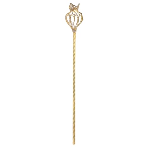 TOVINANNA 1 Stück Goldfarbener Zauberstab mit Krone Perfektes Kostümzubehör für Hochzeiten Halloween und Feiern Glitzernde Fee Scepter für Besondere Anlässe von TOVINANNA