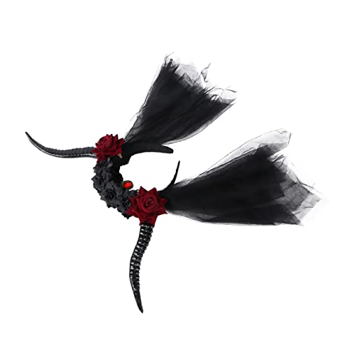 TOVINANNA 1 Stück Vintage Antelope Horn Haarreif mit Schleier und Gothic Kopfschmuck für Halloween Partys Haardekor für Damen Sorgt für Aufsehen und Kreative Festatmosphäre TOVINANNA 1 Stück Vintage Antelope Horn Haarreif mit Schleier und Gothic Kopfschmuck für Halloween Partys Haardekor für Damen Sorgt für Aufsehen und Kreative Festatmosphäre von TOVINANNA
