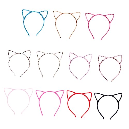 TOVINANNA 12 Stück Katzenohren Stirnband Stirnbänder Party Kopfbedeckung Tiere Ohr Stirnbänder Ohr Haarreifen Tiere Haarreifen Halloween Haar Haarreifen Halloween Kopfbedeckung Tiere von TOVINANNA