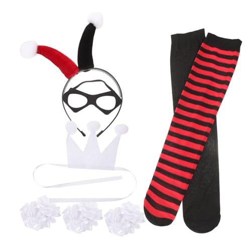 TOVINANNA 1Satz Halloween Clown Kostüm für Clown Stirnband Maske für Halloween Party Lustige Cosplay Accessoires für Unvergessliche TOVINANNA 1Satz Halloween Clown Kostüm für Clown Stirnband Maske für Halloween Party Lustige Cosplay Accessoires für Unvergessliche von TOVINANNA