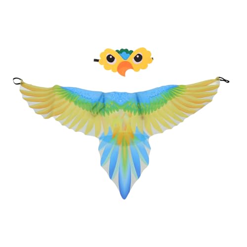 TOVINANNA 1Satz Papageienflügel Umhang für Cosplay Kostüm mit Stirnband Vogelkostüm für Halloween Karneval Weichem Bequemem Material Farbenfroh Leicht von TOVINANNA