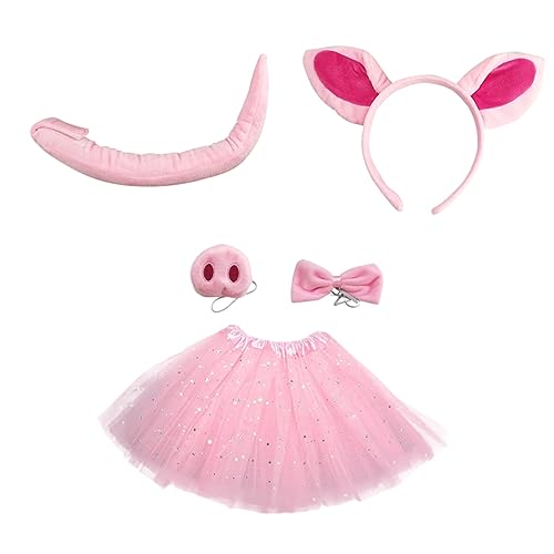 TOVINANNA 1Satz Schweineohren Stirnband und Tutu Rock für Cosplay Requisiten mit Schweinenase und Fliege für Tier Mottopartys Bühnenaufführungen und Kreative Fotos TOVINANNA 1Satz Schweineohren Stirnband und Tutu Rock für Cosplay Requisiten mit Schweinenase und Fliege für Tier Mottopartys Bühnenaufführungen und Kreative Fotos von TOVINANNA
