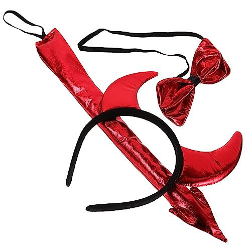 TOVINANNA 1Satz Teufelshörner Haarreif Cosplay Kostüm Zubehör für Halloween Party Einzigartiges Stirnband mit Haarverschluss für Schicke Auftritte von TOVINANNA