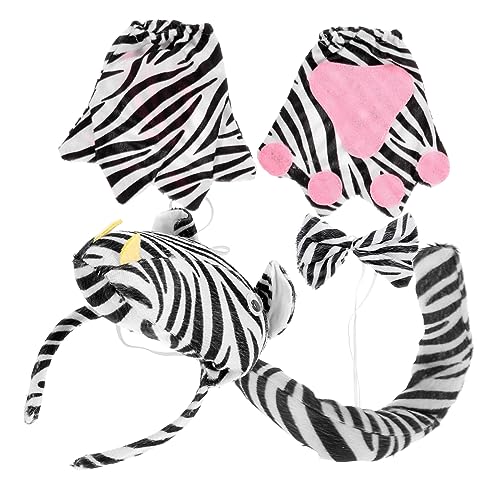 TOVINANNA 1Satz Zebra Kostümset für Erwachsene Teiliges Zubehör mit Kopfband Fliege Handschuhen für Halloween Cosplay Wiederverwendbar Bequeme TOVINANNA 1Satz Zebra Kostümset für Erwachsene Teiliges Zubehör mit Kopfband Fliege Handschuhen für Halloween Cosplay Wiederverwendbar Bequeme von TOVINANNA