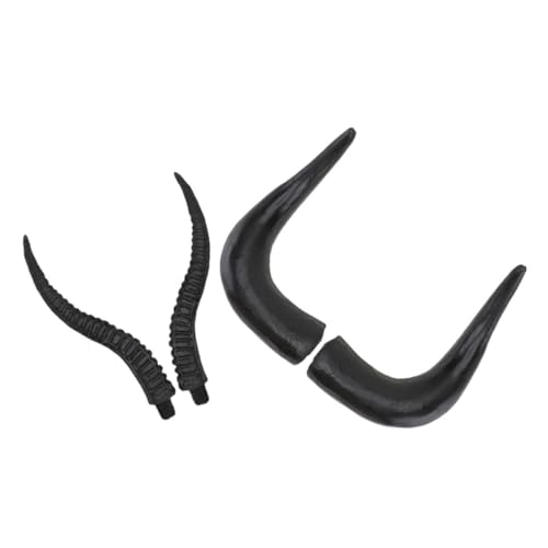 TOVINANNA 2 Paar Halloween Verkleiden Hirschgeweih Stirnband Kostüm Ochsenhorn Wikinger Kopfschmuck Diy Prop Stierhornimitat Hirschgeweih Für Hunde Bullenhörner Selber Machen Black Pvc von TOVINANNA