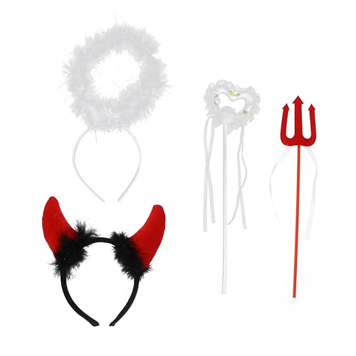 TOVINANNA 2 Sätze Engels und Teufel Kostüm Set für Teiliges Haarreif Zauberstab Set für Karneval Halloween Rollenspiele Cosplay Bequeme Kreative Accessoires für Kleine Mädchen TOVINANNA 2 Sätze Engels und Teufel Kostüm Set für Teiliges Haarreif Zauberstab Set für Karneval Halloween Rollenspiele Cosplay Bequeme Kreative Accessoires für Kleine Mädchen von TOVINANNA