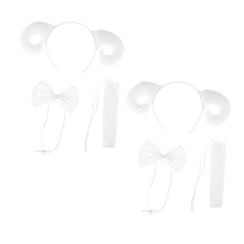 TOVINANNA 2 Sätze Haarschmuck Lammhörner Stirnband mit und Bindeband für Kostüm Party Cosplay Zubehör für Mädchen TOVINANNA 2 Sätze Haarschmuck Lammhörner Stirnband mit und Bindeband für Kostüm Party Cosplay Zubehör für Mädchen von TOVINANNA