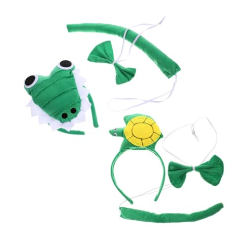TOVINANNA 2 Sätze Krokodil und Schildkröten Kostümset für Halloween und Karneval Teiliges Set mit Stirnband und Fliege für Tier Cosplay und Mottopartys TOVINANNA 2 Sätze Krokodil und Schildkröten Kostümset für Halloween und Karneval Teiliges Set mit Stirnband und Fliege für Tier Cosplay und Mottopartys von TOVINANNA