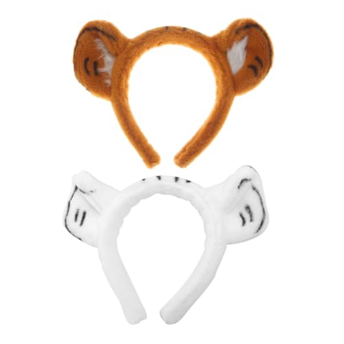 TOVINANNA 2 Stück Cartoon Tiger Ohr Haarreifen Haarschmuck Tierohren Stirnband für Karneval Party Kostüm Haaraccessoires für Mädchen Damen TOVINANNA 2 Stück Cartoon Tiger Ohr Haarreifen Haarschmuck Tierohren Stirnband für Karneval Party Kostüm Haaraccessoires für Mädchen Damen von TOVINANNA