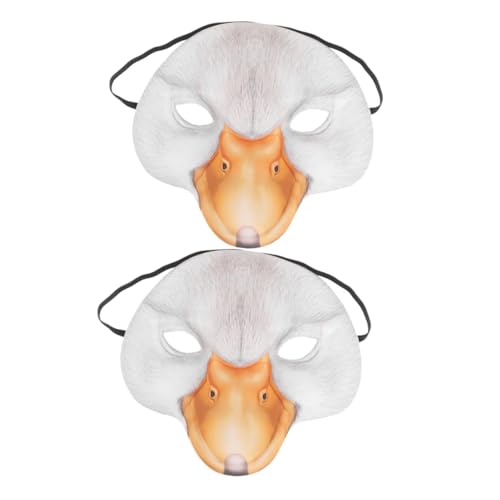 TOVINANNA 2 Stück Enten Gesicht Maske EVA Leicht Lustig Tier Maske für Halloween Karneval Fasching Kostüm Party Cosplay für Erwachsene von TOVINANNA