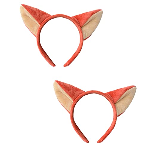 TOVINANNA 2 Stück Fuchsohren Stirnband Fuchsohren und Tierohren Cosplay Kopfschmuck the hallow halloween mitgebsel Plüsch Fuchs Ohren Kopfbedeckung Füchse Ohren Haarspange Stoff von TOVINANNA