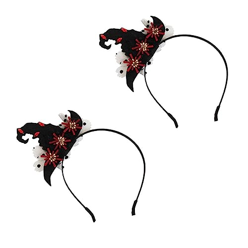 TOVINANNA 2 Stück Halloween Hexenhut Haarreif Bequemes Party Stirnband Einheitsgröße Hautfreundlich Modisches Accessoire für Halloween Kostüm und Party TOVINANNA 2 Stück Halloween Hexenhut Haarreif Bequemes Party Stirnband Einheitsgröße Hautfreundlich Modisches Accessoire für Halloween Kostüm und Party von TOVINANNA
