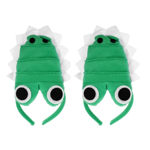 TOVINANNA 2 Stück Krokodil-stirnband Cosplay Gesicht Party Halloween-schicke Kopfbedeckung Kreativ Halloween Stilvoller Kopfschmuck Waschen Einzigartig Karikatur Green Plüsch von TOVINANNA