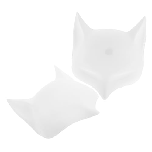 TOVINANNA 2 Stück Leere Fuchsmaske Handbemalen Unbemalte Tiermaske für Halloween Cosplay Kreative Bastelprojekte für Maskenball Partys von TOVINANNA