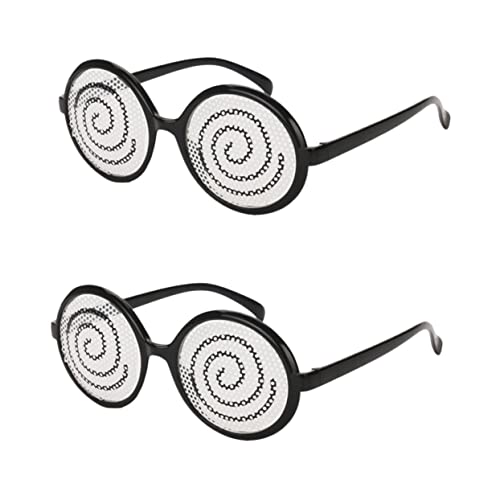 TOVINANNA 2 Stück Lustige Partybrille mit Rundem Schwindelerregendem Design Unisex Zubehör für Karneval Halloween Fotospaß und Kreative Kostüme von TOVINANNA